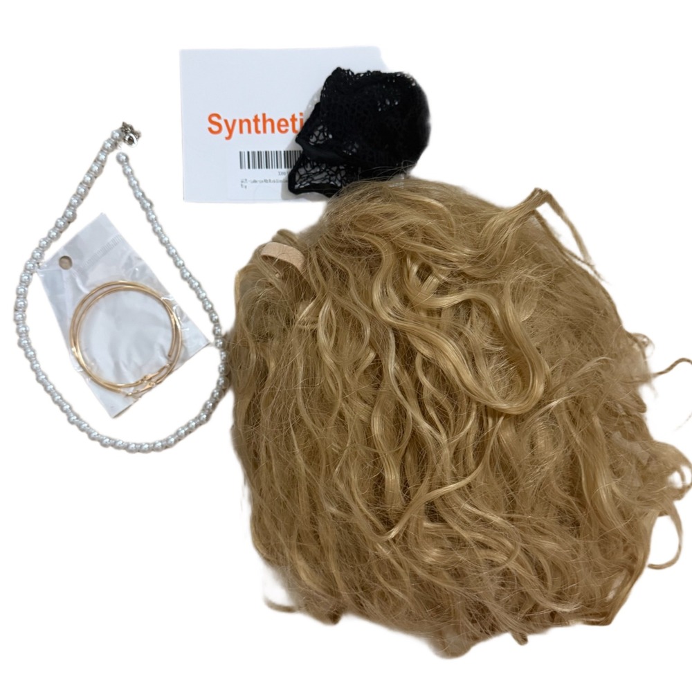 NWT LeMarnia 80s Rock Diva Mullet Wig Blonde Brown Halloween Cosplay Unisex - Picture 5 of 5